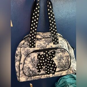 Polka Dot Bow Accent Weekender Bag